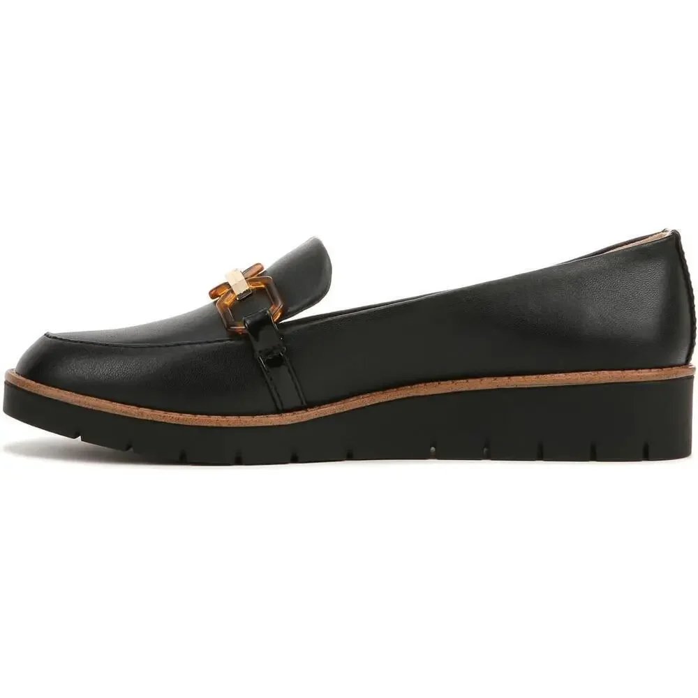 LifeStride Womens Optimist Black‎ Slip On Loafers Shoes 7 Medium Comfort Flex